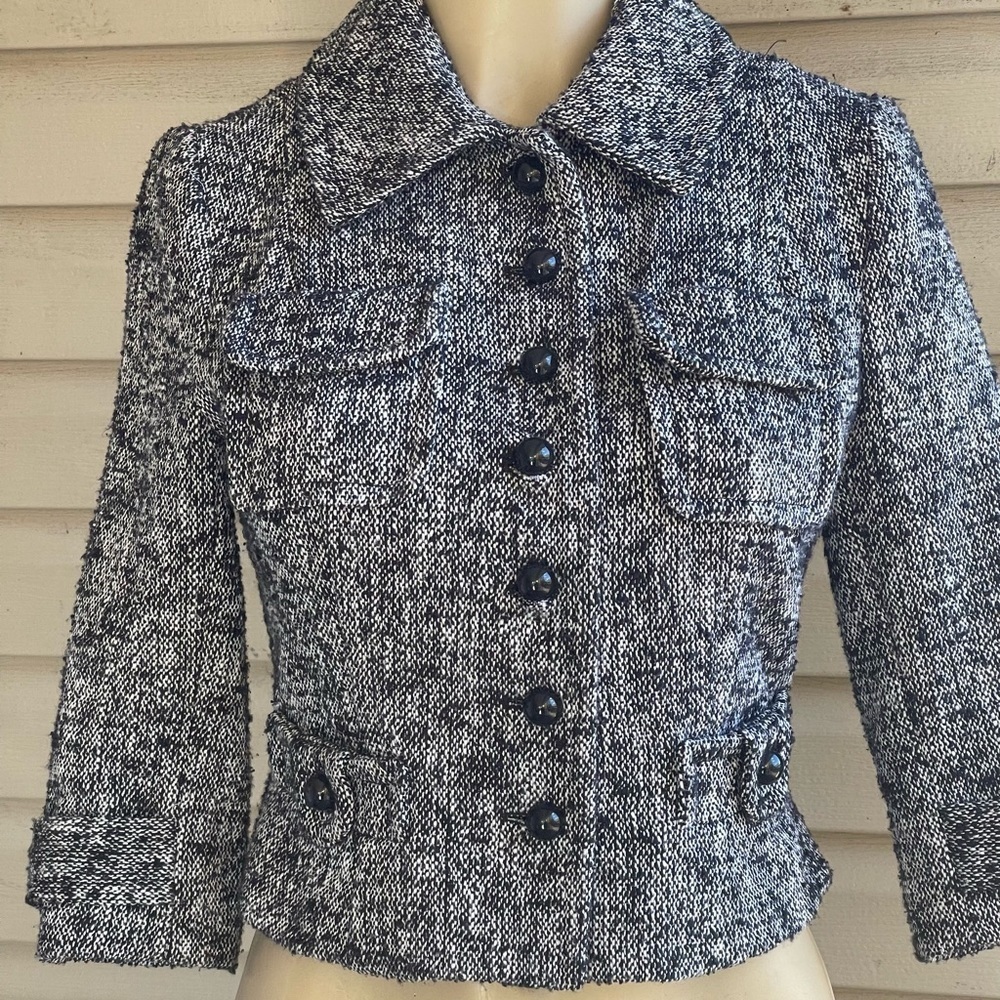 Tracy Reese cropped black/white jacket